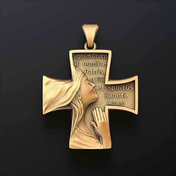 Pendant Holy Mary Praying 3D print model