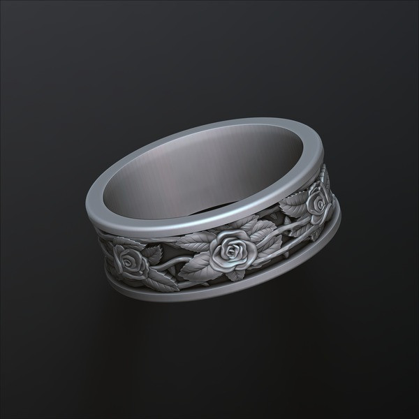 Rose ring 3D print model