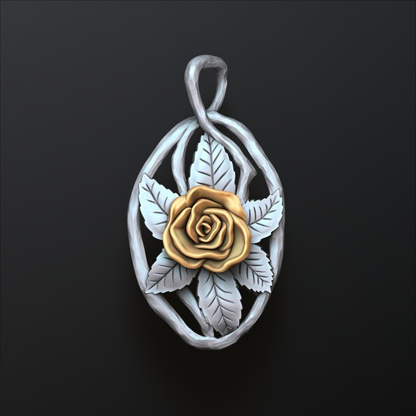Rose Pendant 3D print model