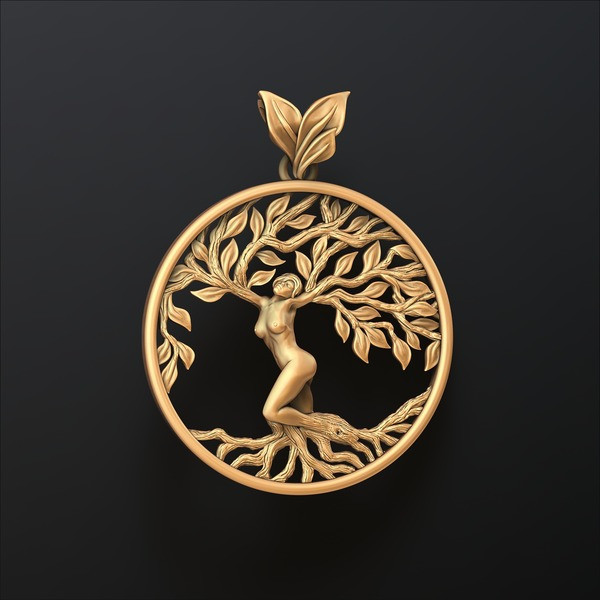 Girl Tree Of Life Pendant 3D print model