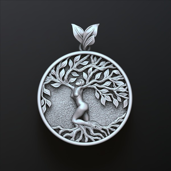 Girl Tree Of Life Pendant Version 2 3D print model