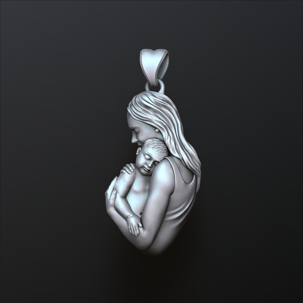 Mother Baby Pendant Version 2 3D print model