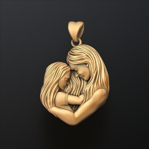 Mother Daughter Pendant 3D print model