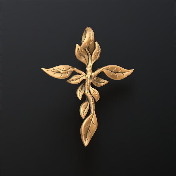 Tree Leaf Cross Pendant 3D print model