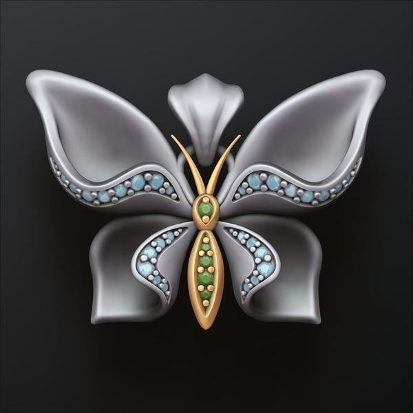 Butterfly Pendant With Gems