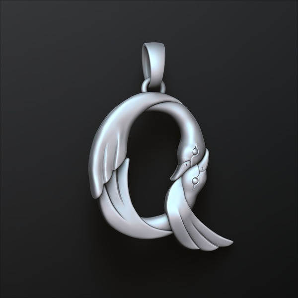 Bird Letter Q Pendant 3D print model