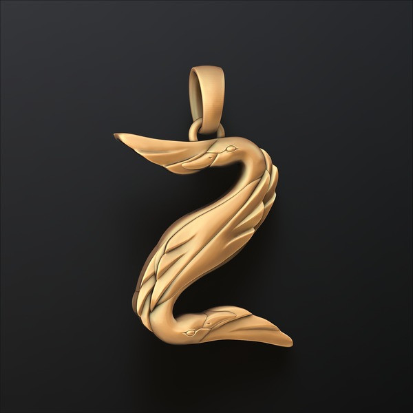Bird Letter Z Pendant 3D print model