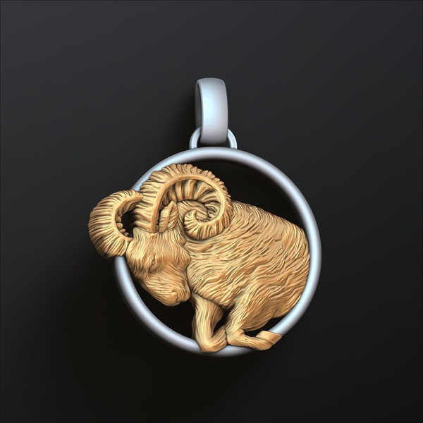 Zodiac Horoscope Aries Pendant 3D print model