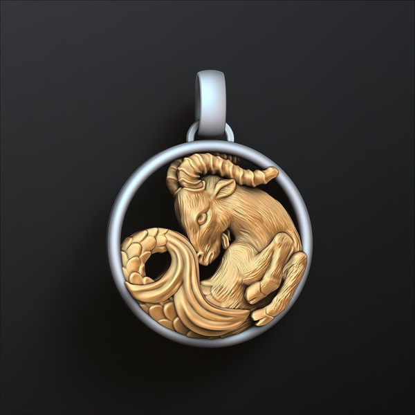 Zodiac Horoscope Capricorn Pendant 3D print model