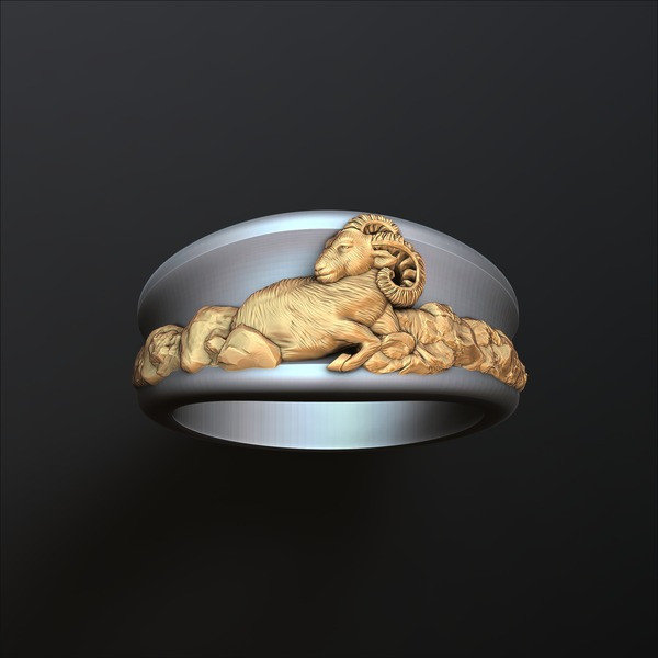 Zodiac Horoscope Aries Ring 3D print model