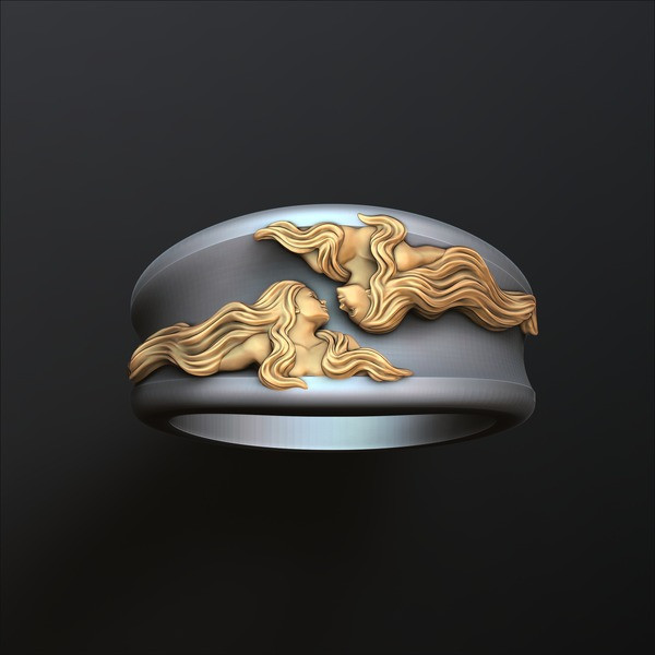 Zodiac Horoscope Gemini Ring 3D print model