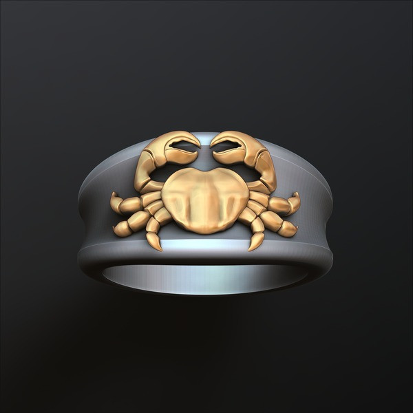 Zodiac Horoscope Cancer Ring 3D print model