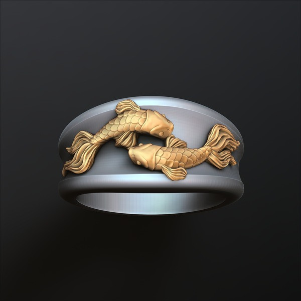 Zodiac Horoscope Pisces Ring 3D print model
