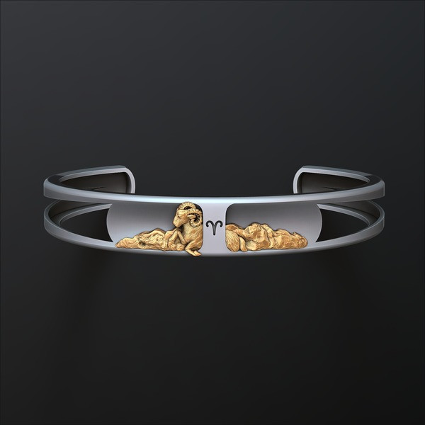 Zodiac Horoscope Aries Bracelet 3D print model