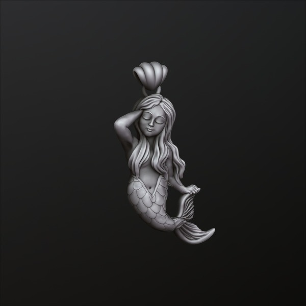 Little Mermaid Girl Pendant 3D print model