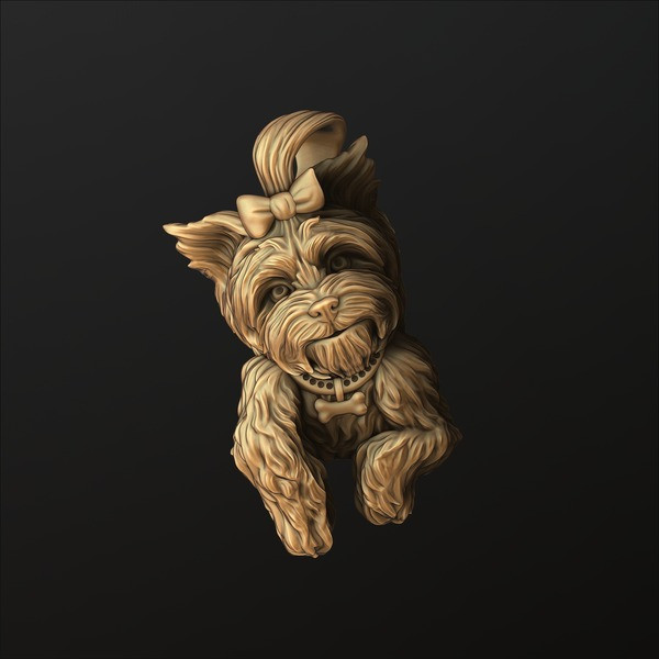 Dog Yorkshire Terrier Pendant 3D print model