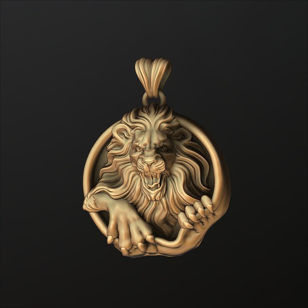 Furious Angry Lion pendant 3D print model