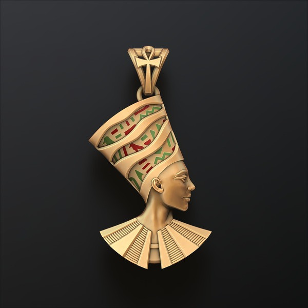 Nefertiti Enamel Pendant 3D print model
