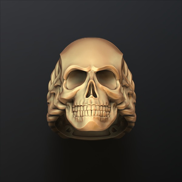 Skull Skeleton Ring Version 2 3D print model