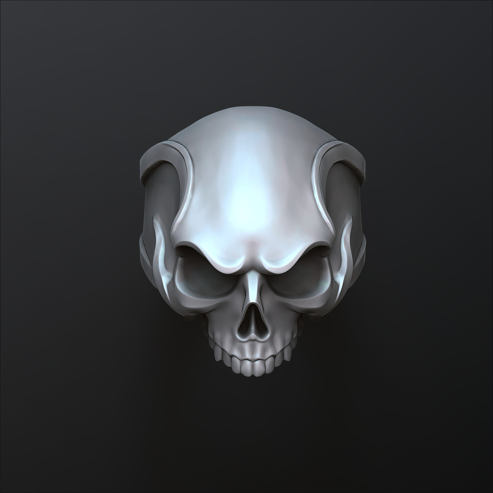 Angry Skull Ring 3D print model