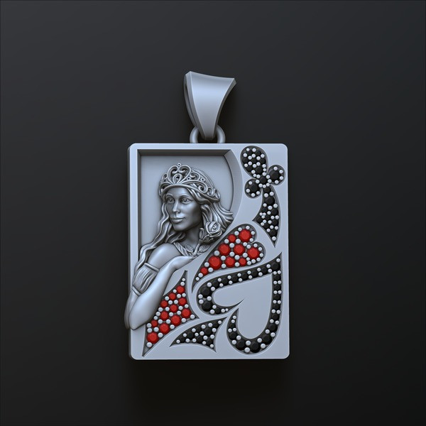 Playing Card Queen 3D print model